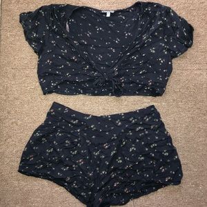 Two Piece Floral Short Set